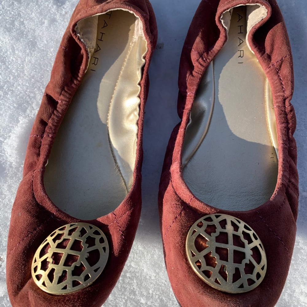 Suede slip ons